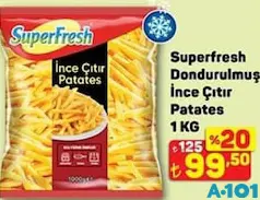SUPERFRESH DONDURULMUŞ İNCE ÇITIR PATATES 1 KG